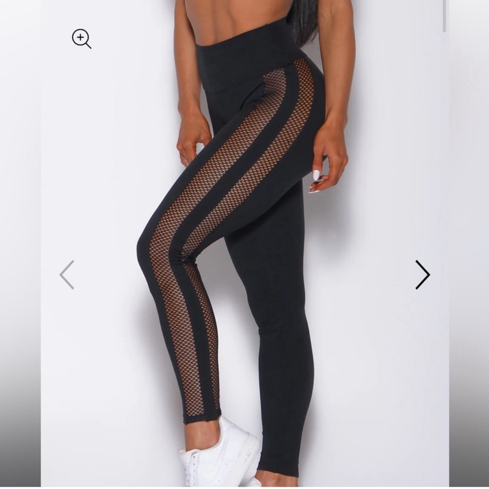 Bombshell Sportswear Black Mesh Side-Panel Leggings